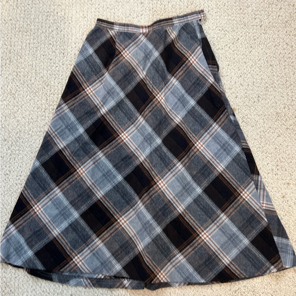 Plaid Wool Skirt